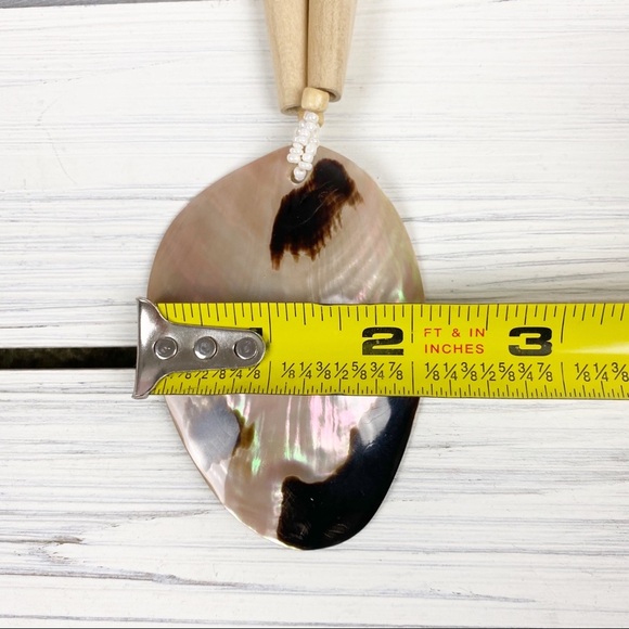 Bohemian Style Boho Wood Shell Statement Necklace - Picture 9 of 10
